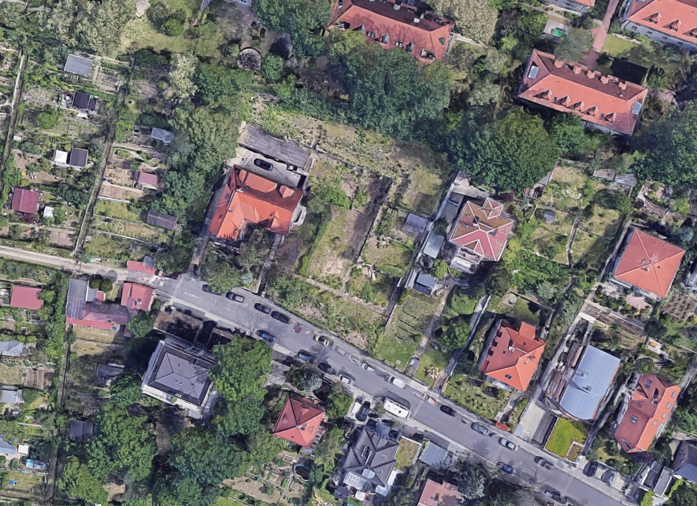 Luftbild des Grundstücks Weinbergstraße 76 und der Umgebung