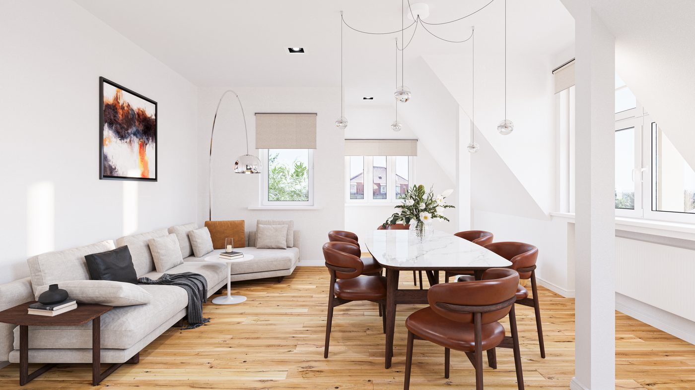 Maisonette im Dachgeschoss mit offenem Wohn- und Essbereich
